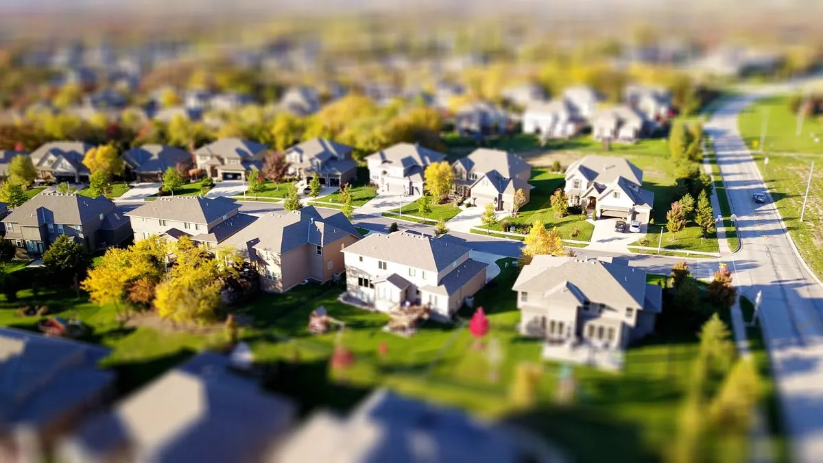 Aerial view of a residential neighborhood like the ones we serve across Provo
